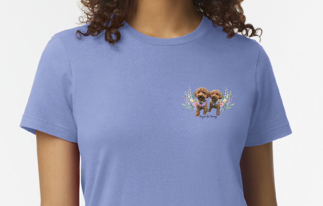personalised floral pet t-shirt