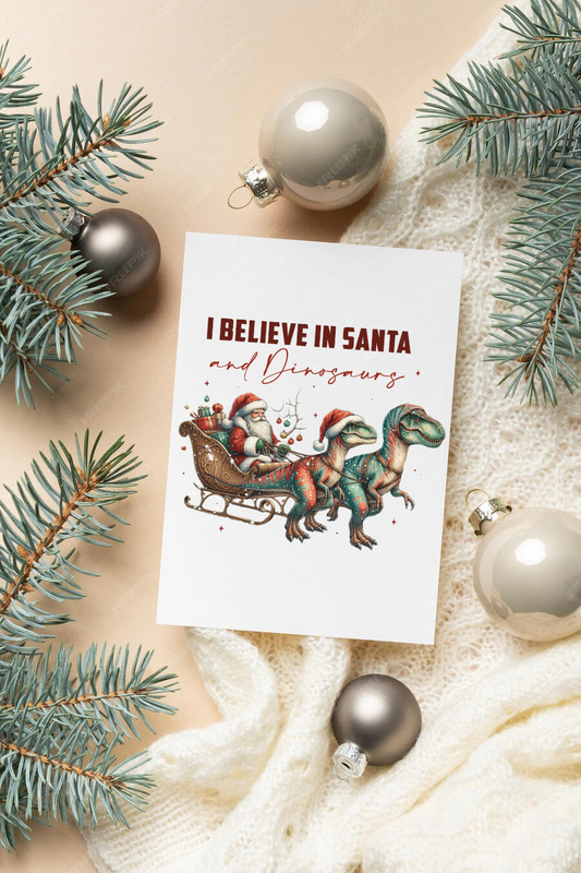 Dinosaur Christmas card