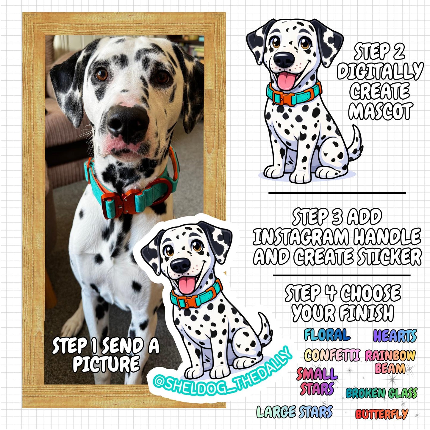 Custom mascot sticker sheet