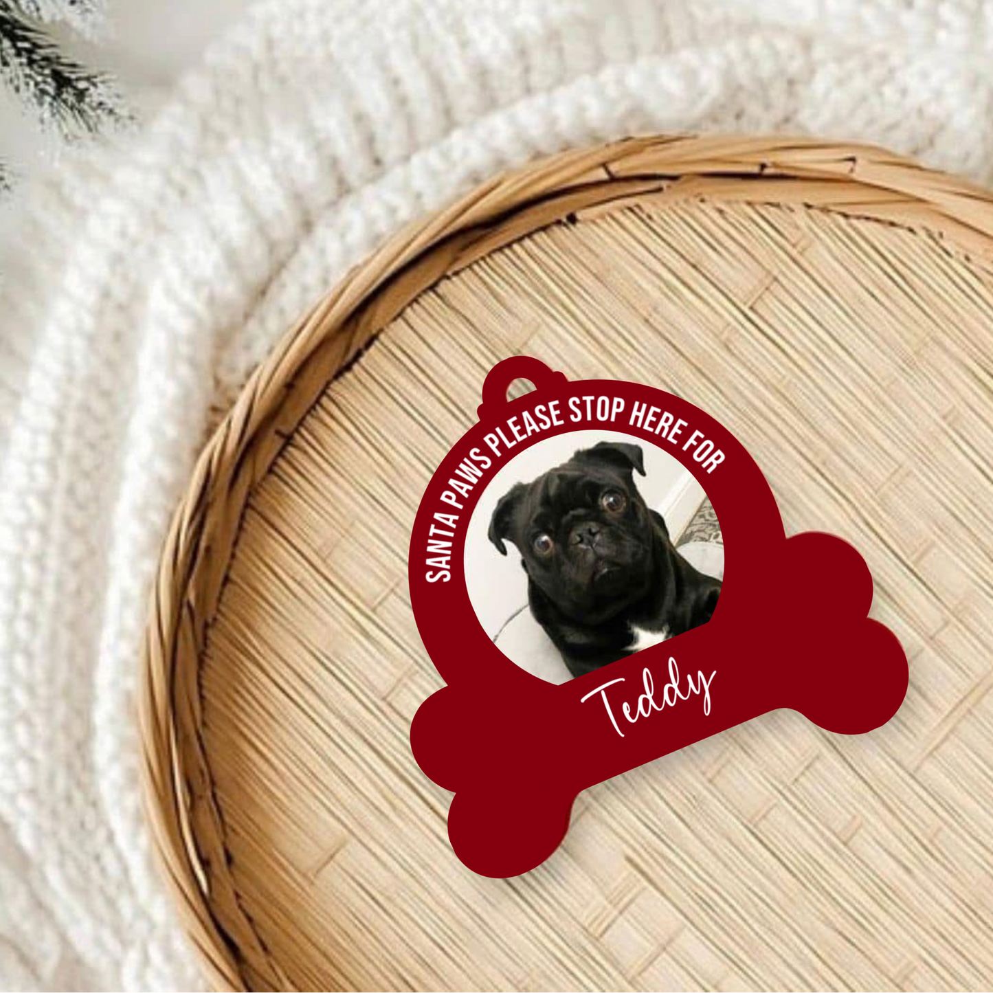 Dog bone Christmas ornament