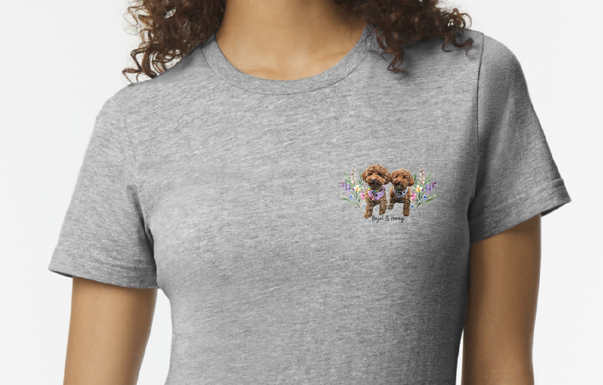 personalised floral pet t-shirt