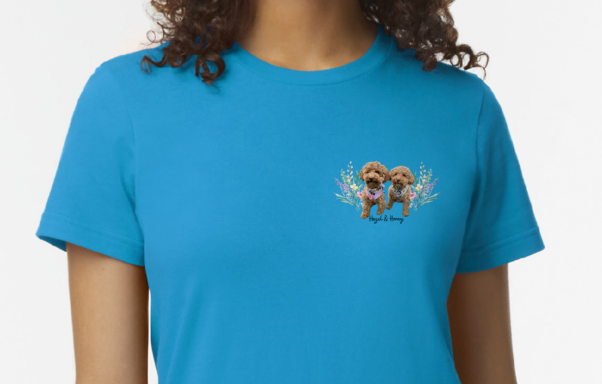 personalised floral pet t-shirt
