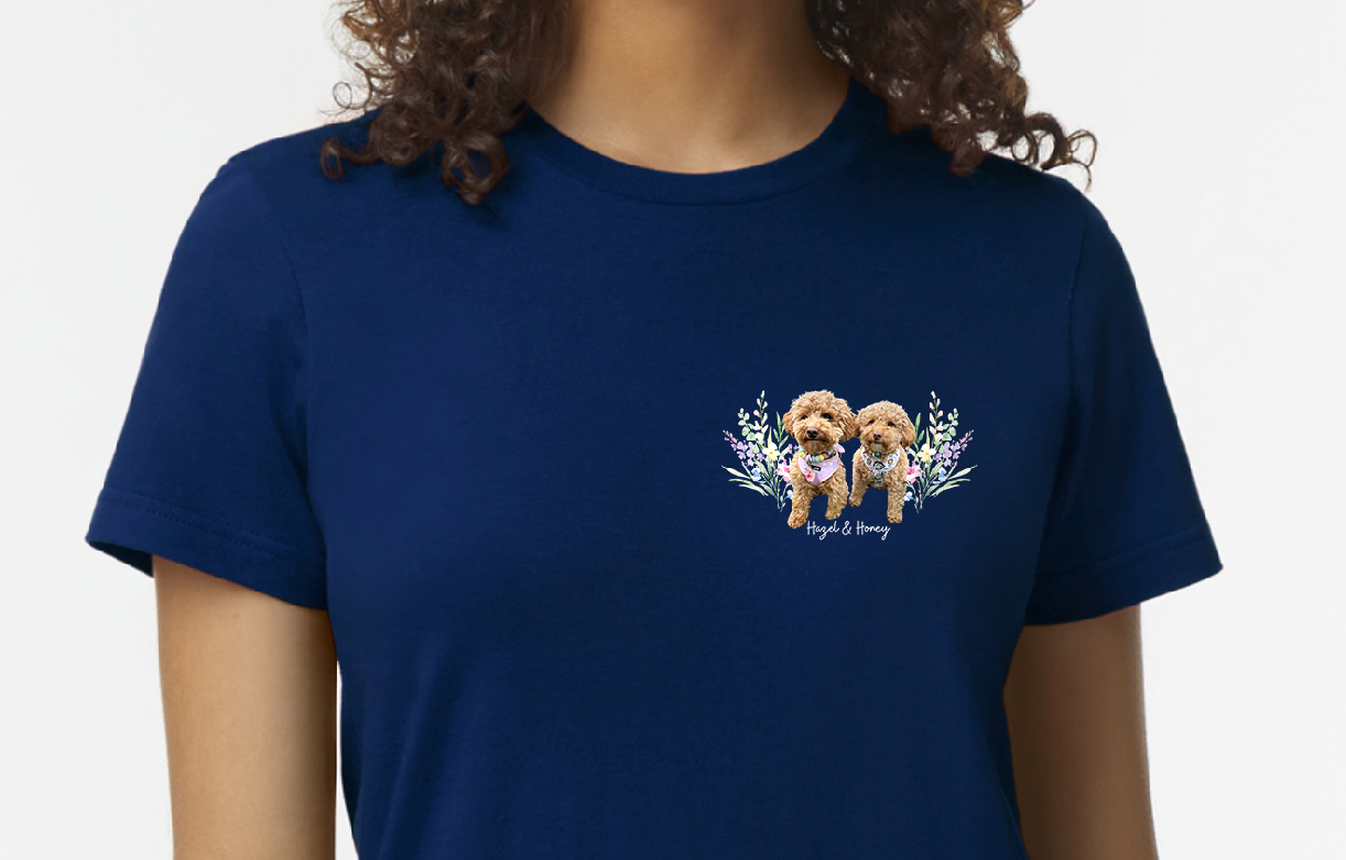 personalised floral pet t-shirt