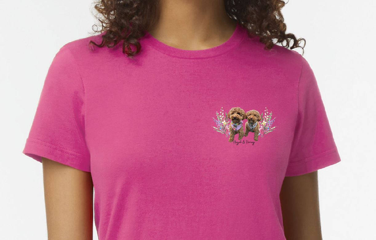 personalised floral pet t-shirt
